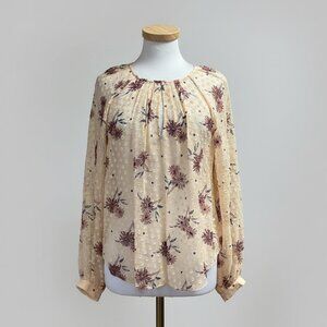 Joie apricot floral blouse, size M, NEW WITH TAGS!